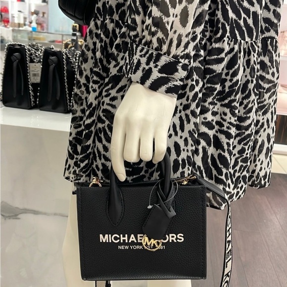 MICHAEL KORS Mirella Extra-Small Shopper XBody Crossbody Bag NWT Black color - Picture 13 of 14